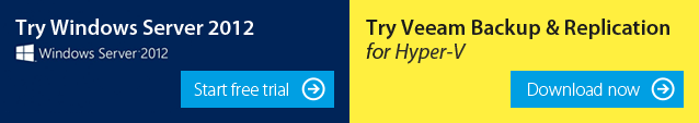 Free trials for Windows Server 2012 and Veeam Backup & Replication