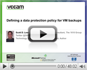 Defining a data protection policy with VM backups