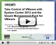 Take control of VMware with System Center 2012 and the Veeam MP