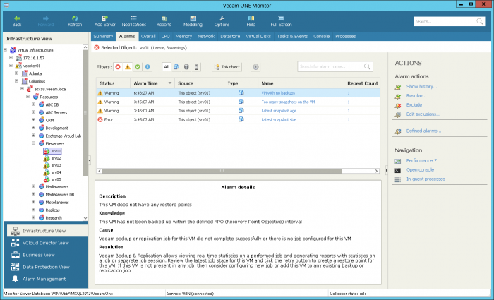 Identifying protected and unprotected VMs in real-time