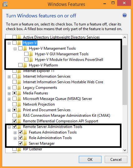 Windows 8.1 Features after RSAT installation