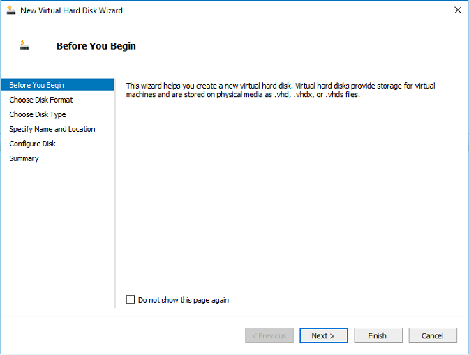 how to create a vhd file