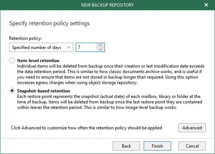 Veeam Backup for Microsoft Office 365 Retention Types & Policy