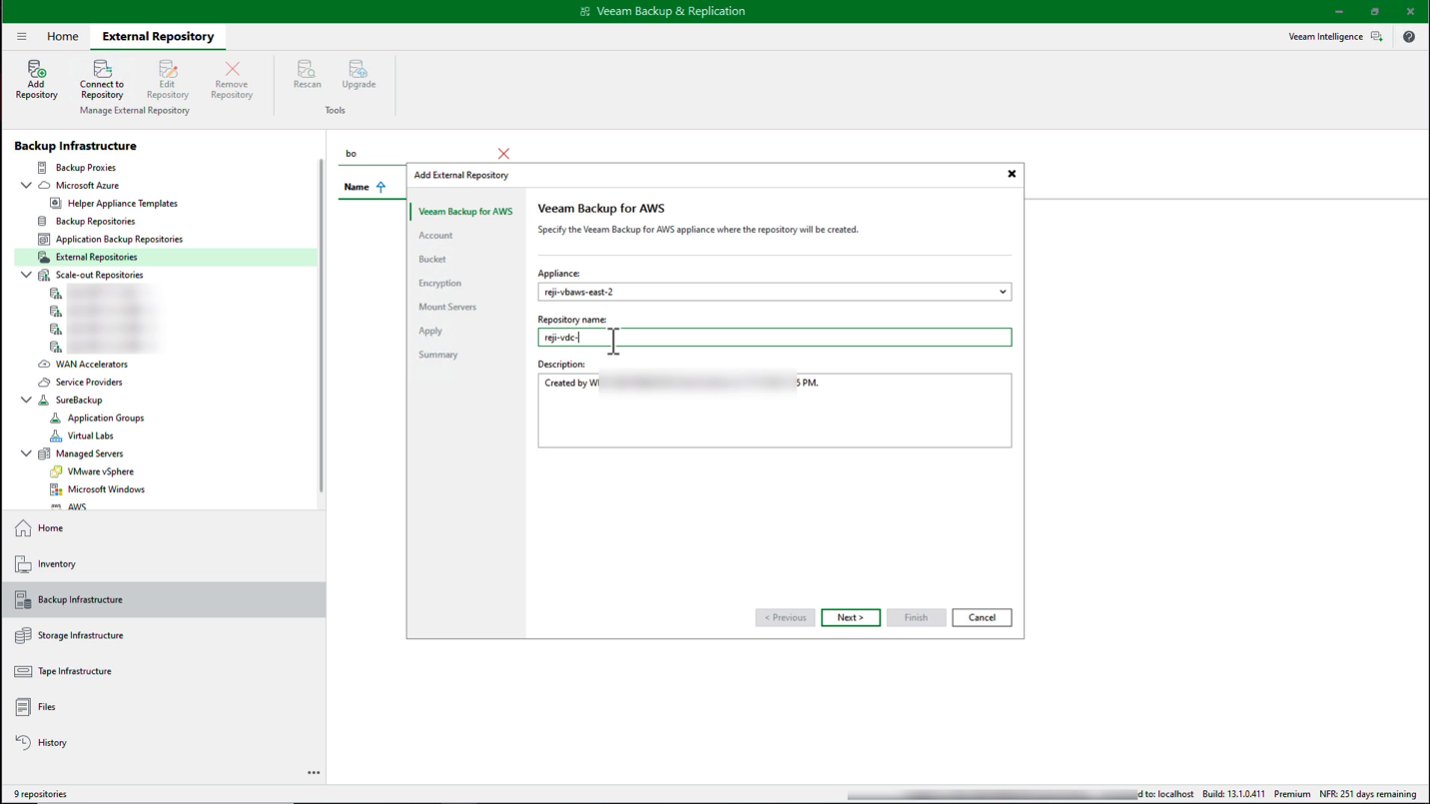 Veeam Backup & Replication console - Add Repository
