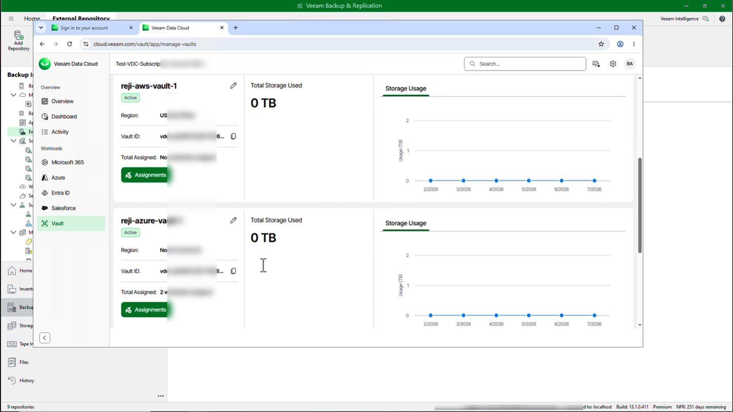 Veeam Data Cloud - Manage Vaults