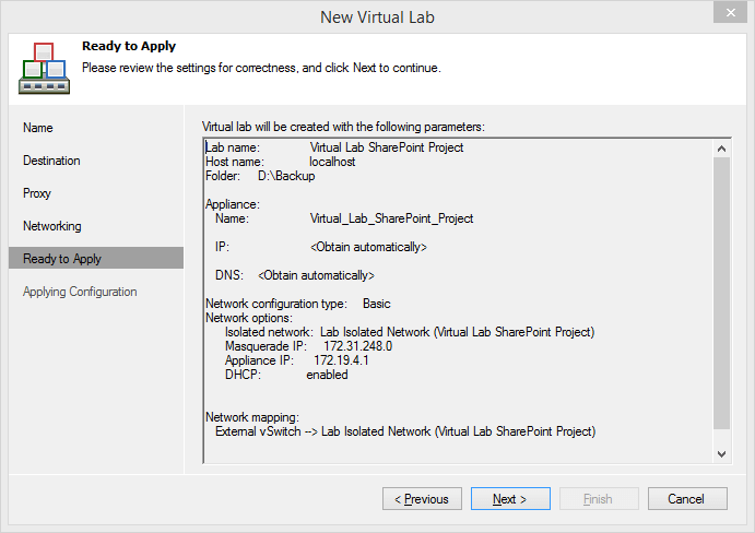 Configuring a Virtual Lab