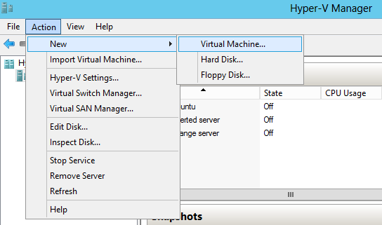 Step 4. Create a new VM on a Hyper-V host. Pic 1